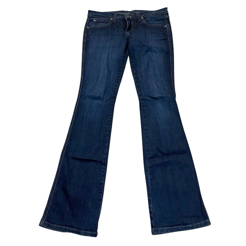 Y2K Frankie B Low Rise Bootcut Jeans Size 27 Dark Blue Wash Stretchy Classic